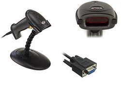 KALEA-INFORMATIQUE Douchette Laser Lecteur de Codes-Barres. avec portique Mains Libres, Connexion série RS232 DB9. pour EAN, Code 39, Codabar, Code 128 etc...