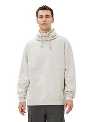 Koton Heren Oversized Sweatshirt Shawl Collar Kangaroo Pocket Detail, 031 (grijs), L