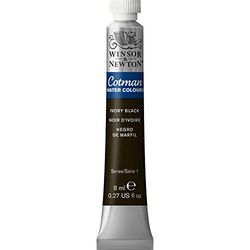 Winsor & Newton 8840100 Cotman - Vernici ad acquerello, colori vivaci di alta qualità con ottime caratteristiche di lavorazione, tubo da 8 ml, Nero D'Avorio