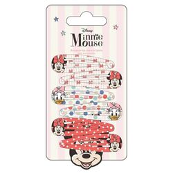 Disney Minnie Mouse Hair Snap Clips for Girls, 2 Inch Metal Non-Slip Clips with Disney Minnie Mouse Print, Stylish Hair Accessories, 6 Hair Clips