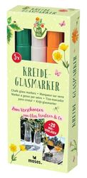 moses. Chalk Glass Markers Set of 3 Chalk Pens for Painting Glasses, Bottles, Vases, Windows, Alternative for Wine Glass Pendants at Birthday Parties, Glass Marking, Hygienic & Decorative