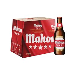 Mahou 5 Estrellas Cerveza Especial Dorada Lager, Sabor 5 Estrellas, Pack de 12 Botellas x 25 cl, 5,5% Volumen de Alcohol