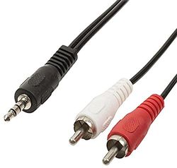 Valueline VLAB22200B15 cabo de áudio - cabos de áudio (1,5 m, 3,5 mm, 2 x RCA, 22,5 cm, 8 cm, 2 cm) preto, vermelho, branco