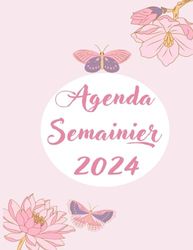 Agenda 2024 Semainier: Planificateur Hebdomadaire 12 Mois 52 semaine organisez votre année format A4