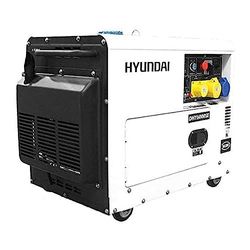 HYUNDAI HY-DHY6000SE, Generador Diesel Pro Monofásico Insonorizado, 5.2 W, 230 V, blanco/negro