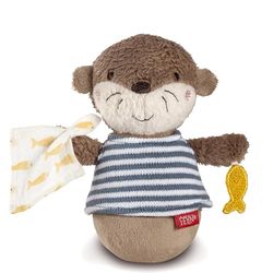 Fehn Mini listado Nutria, Divertido Juguete de motricidad para agarrar, Tocar, Sentir y Dar codazos, Hombre de pie para bebés y niños pequeños a Partir de 0 Meses
