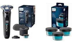 Philips Wet&Dry Electric Shaver S7000 S7886/55, SkinIQ Technology, Pop-up Trimmer, Charging Stand, Travel Case, Quick Clean Pod and Cartridge with 3-Pack Quick Clean Pod Replacement Cartridge CC13/50