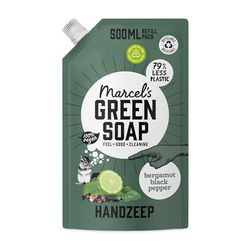 Marcel's Green Soap - Uzupełnienie mydła do rąk czarny pieprz i bergamotka - formuła bez mikroplastiku - mydło do rąk opakowanie uzupełniające - 99% biodegradowalne - wegańskie