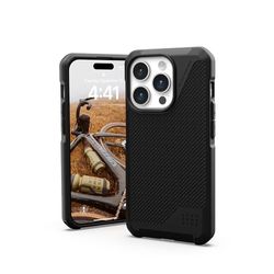 Urban Armor Gear Metropolis LT Case Compatible con Apple iPhone 15 Pro Case [Military Standard Drop Protection, Wireless Charging (Qi) / Magnetic Charging Compatible] Kevlar Negro