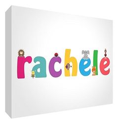 Little Helper LHV-RACHELE-A5BLK-15IT Panneau décoratif pour bébé/baptême, idée Cadeau, Motif Personnalisable avec nom de Petite Fille, Multicolore, 14,8 x 21 x 2 cm
