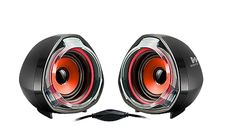 Woxter Big Bass 70 Red - Altavoces para PC, Mando de control de volumen, Gaming, 15W de potencia, conexiones 3,5mm y USB. Ideal para PC / Smartphones y videoconsolas, color negro-rojo