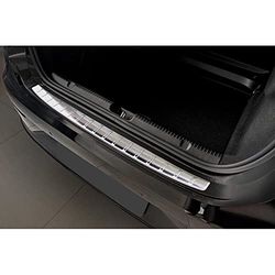 Avisa Stainless Steel Rear bumper protector compatible with Mercedes EQE (V295) 2022- 'Ribs', Silver