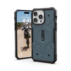 Urban Armor Gear Pathfinder Funda Compatible con Apple iPhone 15 Pro MAX [Carga inalámbrica/magnética Compatible, Protección contra caídas estándar Militar] Azul (Nube)