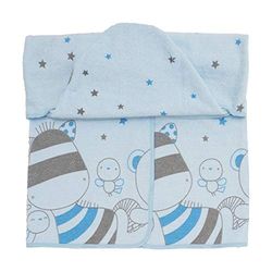 Toalla Bebé con Capucha 100x100 cm Azul Celeste – Algodón Suave y Absorbente – Capa de Baño Bebé Recién Nacido – Fácil Lavado y Secado Rápido