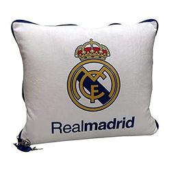 REAL MADRID CF - Cojín para Hogar, Unisex, Forma Cuadrada, Material Sintético, Multicolor, Producto Oficial (CyP Brands)