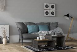 Hanah Home Stijlvolle antracietkleurige koffietafel, 80 x 50 x 40 cm, 100% melamine gecoat deeltjesbord, 18 mm dik, modern design voor woonkamer en lounge