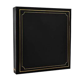 ARPAN Groot insteekalbum voor 500 foto's, 15,2 x 10,2 cm, met goudkleurige stempel, gevoerde omslag, zwart, 34 x 4 x 33 cm, AL-9174