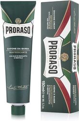 Proraso | Crème à raser rafraîchissante (tube de 150ml) – Crème de rasage tonifiante à l'huile d'eucalyptus et au menthol – Fabriquée en Italie