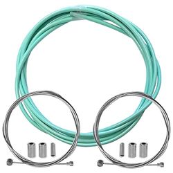 cyclingcolors fietsremhuls met kabeleindkappen kit voor achter compatibel met Shimano Sram cyclus stad weg mountainbike insert performance kabel (hemelgroen)
