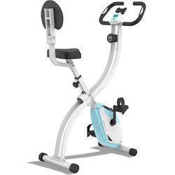 Ultrasport F-Bike Bicicleta Estática Plegable hasta 130 KG, Extra Silencioso con Sillín de Confort Ajustable - Bici Estática Plegable Indoor, Bicicletas Estáticas (Menta-Blanco)