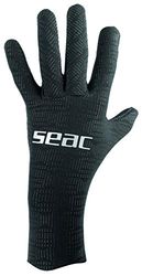 SEAC Ultraflex Guanti in Neoprene Elastico da 5 mm per Immersioni e Pesca in Apnea, Antiscivolo Unisex Adulto Nero L