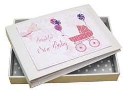 White Cotton Cards DTP1T Mini album photo pour bébé Rose