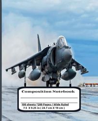 Composition Notebook: fighterplane Composition Notebook , 100 sheet , 200 Pages , 7.5 X 9.25 inches