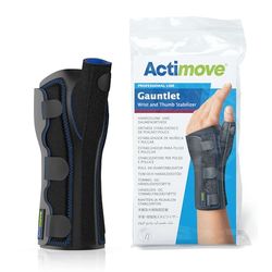Actimove Professional Line Gauntlet Wrist and Thumb Stabiliser, Right/Left Hand, Black, Medium