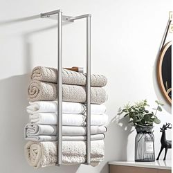 Toalleros para baño, toalleros para baño, Montaje en Pared, toallero de Pared para almacenar Toallas, Batas, toallero de baño con Ganchos para Almacenamiento de Toallas de baño de Espacio pequeño,