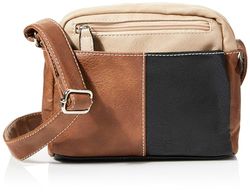 Envy Women's Suzie TAN Black Shoulder Bag, Medium