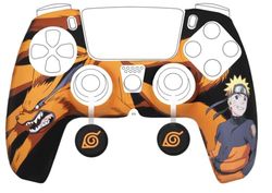 Konix Naruto Shippuden Etui ochronne na kontroler DualSense PS5 - Silikon - Uchwyty na kciuki - Projekt Kurama/Kyûbi Naruto - Czarny