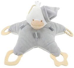 Duffi baby pluche dier "Patito" en bijtring, 100% polyester kleur zilver Master Baby Home, S.L. 0767-11.