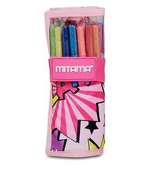 glitterrol + pennenetui Mix Mitama schrijfrol, Meerkleurig., Eén maat, school