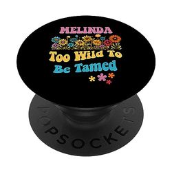 MELINDA Name Cute Retro Girls Wildflower MELINDA Name PopSockets PopGrip Adhesivo