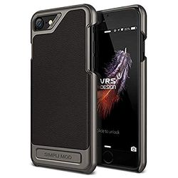 VRS DESIGN iPhone 8 Case, iPhone 7 Case [Simpli Mod][Black] - Protective Anti Scratch Case Slim Leather Case for Apple iPhone 8 (2017) and iPhone 7 (2016)