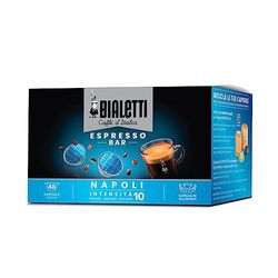 Bialetti Caffè d'Italia, Box 48 Capsule, Napoli, Intensità 10, Compatibili con Macchine Bialetti sistema chiuso, 100% Alluminio