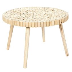 HOME DECO FACTORY Tavolino Rotondo D60 cm, Marrone, 60x40x60