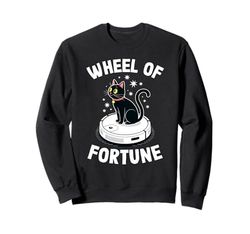 Wheel Of Fortune Cat On Robot Vacuum Cleaner Cat Sweatshirt