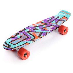 Skateboard Plastic Cruiser Ridge Mini Skate 22"/56cm Planche a roulettes Vintage Complet (Graffiti)
