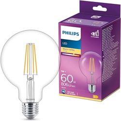 Philips LED Premium Classic G95 Globe Light Bulb [E27 Edison Screw] 7W - 60W Equivalent, Warm White (2700K), Non Dimmable