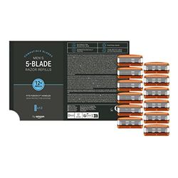 by Amazon uomo (5 lame) ricariche compatibili con qualsiasi manico di rasoio Gillette Fusion5, 12 Unità