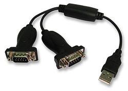 Pro Signal PSG90270 USB to 2x 9 Pin Serial Adaptor, Male to Male