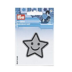 Prym 923220 Motif décoratif Reflex étoile Auto-adhésif et thermocollant, Polyester, Silver, Taille unique