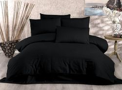 Nuit Des Rêves Elegant Double Quilt Cover Set (200 x 200 cm), svart, 80% bomull/20% polyester | Inkluderar 2 örngott (80 x 80 cm) | Kan tvättas i maskin, 229 trådkvantitet