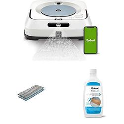 irobot Braava Jet m6 avec Lot de 2 lingettes (2 x Lavage Humide) et Liquide de Nettoyage