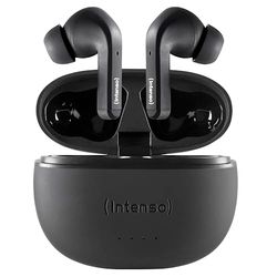 Intenso Black Buds – TWS True Wireless Hörlurar T300A med aktiv brusreducering och upp till 35 timmar. Musikuppspelning, liten