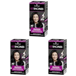 Schwarzkopf - Kit Racines - Coloration Racines Cheveux Permanente - Enrichie d’une huile nourrissante - Couverture Cheveux Blancs - Retouche entre 2 Colorations - Noir R5, 1 Unité (Lot de 3)