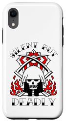 Old School Tattoo Fart Ninja Silent But Deadly Funny Stupid Case for iPhone XR
