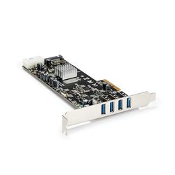 StarTech.com PEXUSB3S44V 4-poorts USB 3.0 PCIe-kaart met 4 speciale 5 Gbit/s kanalen (USB 3.1 Gen 1) - UASP - SATA / LP4 Power - PCI Express adapterkaart,4 Ext Quad Bus