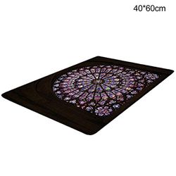 Abboard 3D Rose South Rose Window of Notre Dame Cathedral in Paris Soft Non-Slip Rug 40cmx60cm